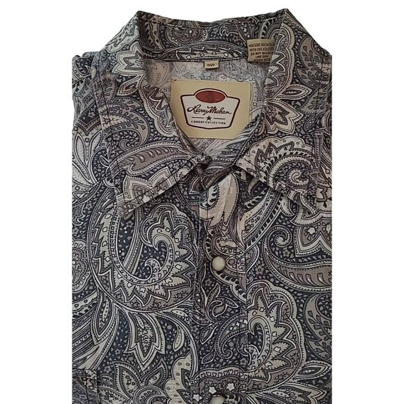 VTG Larry Mahan Cowboy Collection Western Paisley Pearl Snap MENS XXXL 3XL - Picture 1 of 16